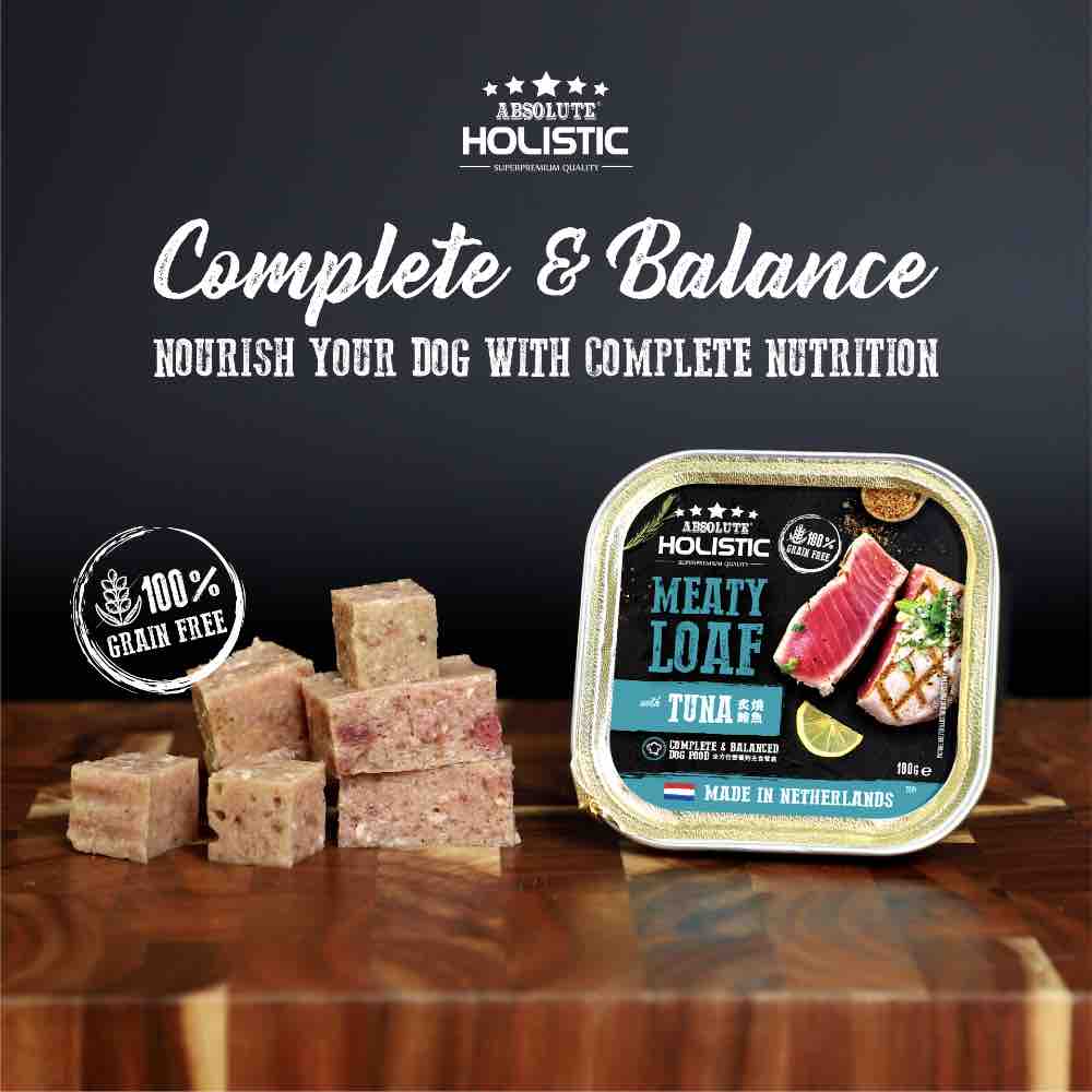 Absolute Holistic Tuna Complete & Balanced Meaty Loaf Wet Tray Dog Food 100g