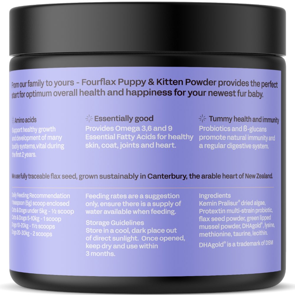 Fourflax Puppy & Kitten Nutritional Powder Supplement For Cats & Dogs 200g