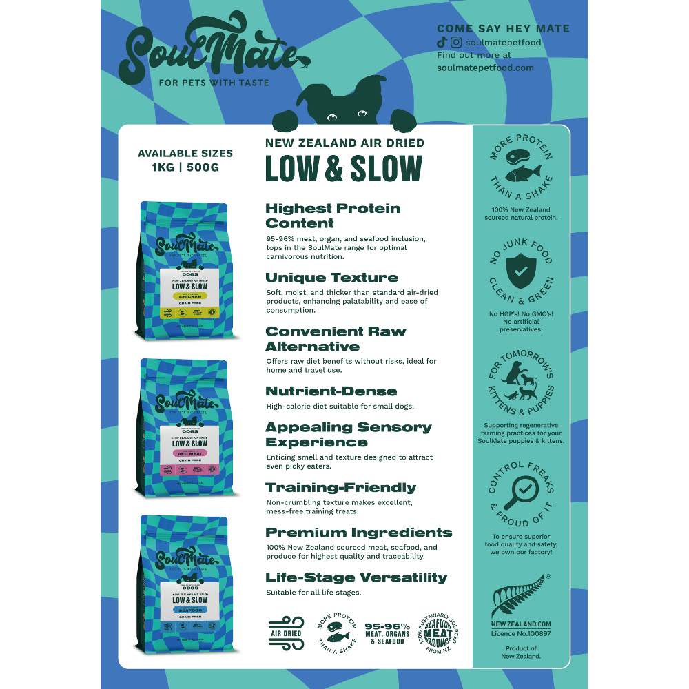 35% OFF: SoulMate Low & Slow New Zealand Seafood Grain Free Air Dried Dog Food